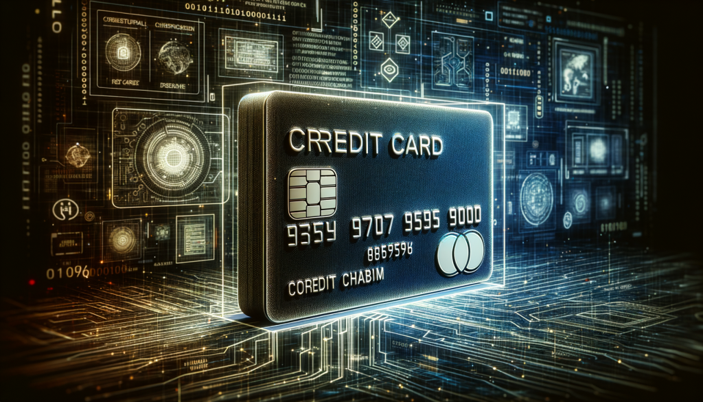 3d credit card in a technological background