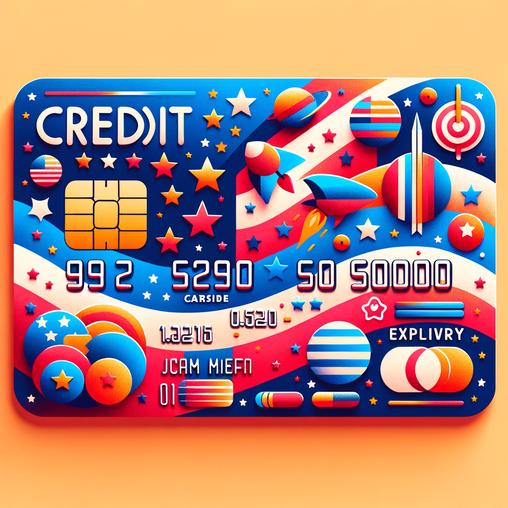 clean and american flag looking graphic design of a credit card