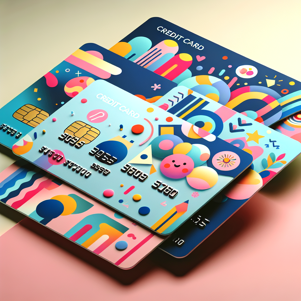clean and fun looking graphic design of credit cards