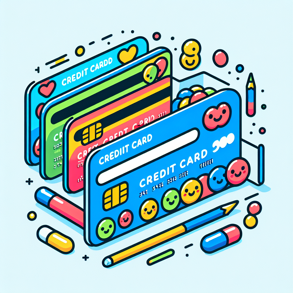 clean and fun looking graphic design of credit cards