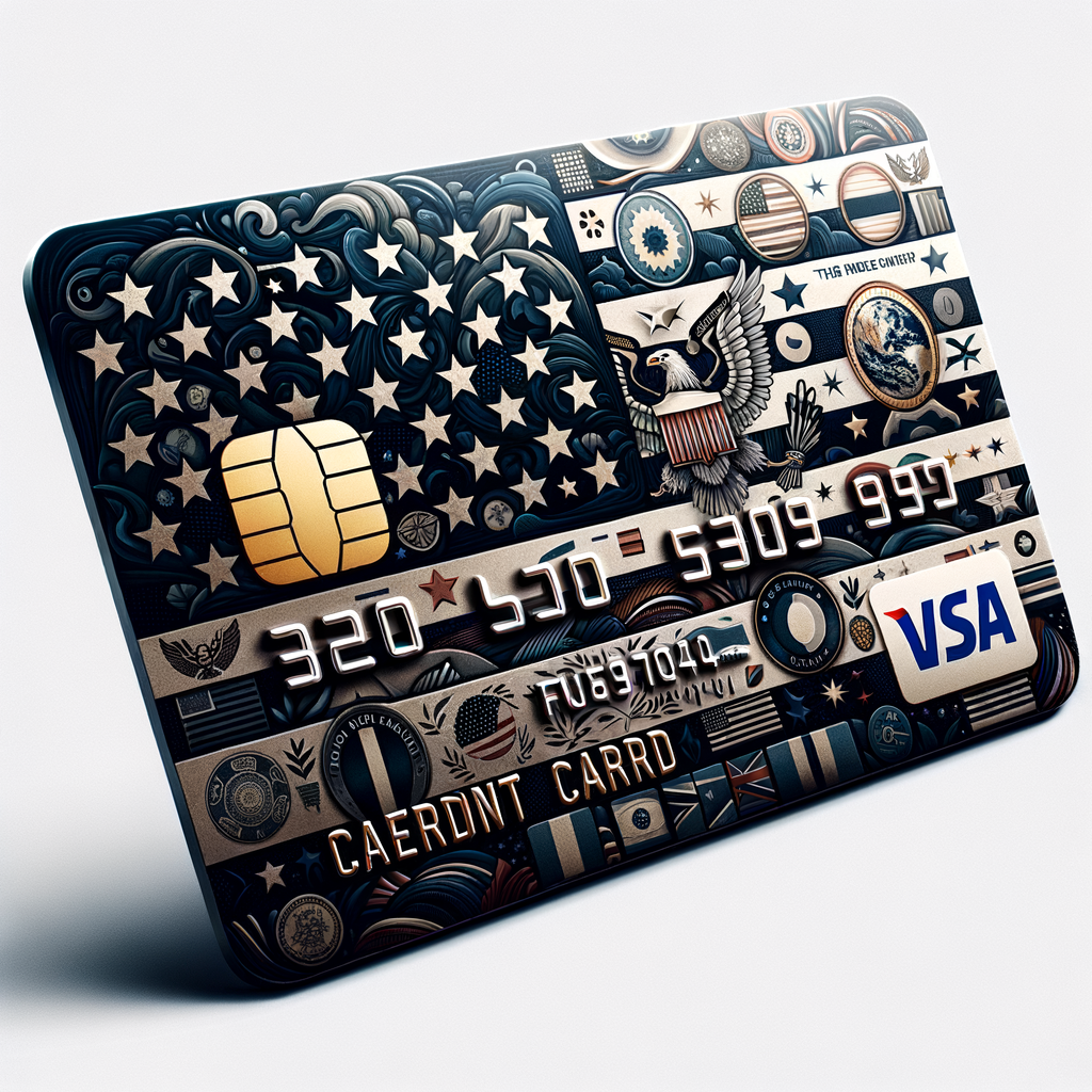 serious and patriotic looking graphic design of a credit card