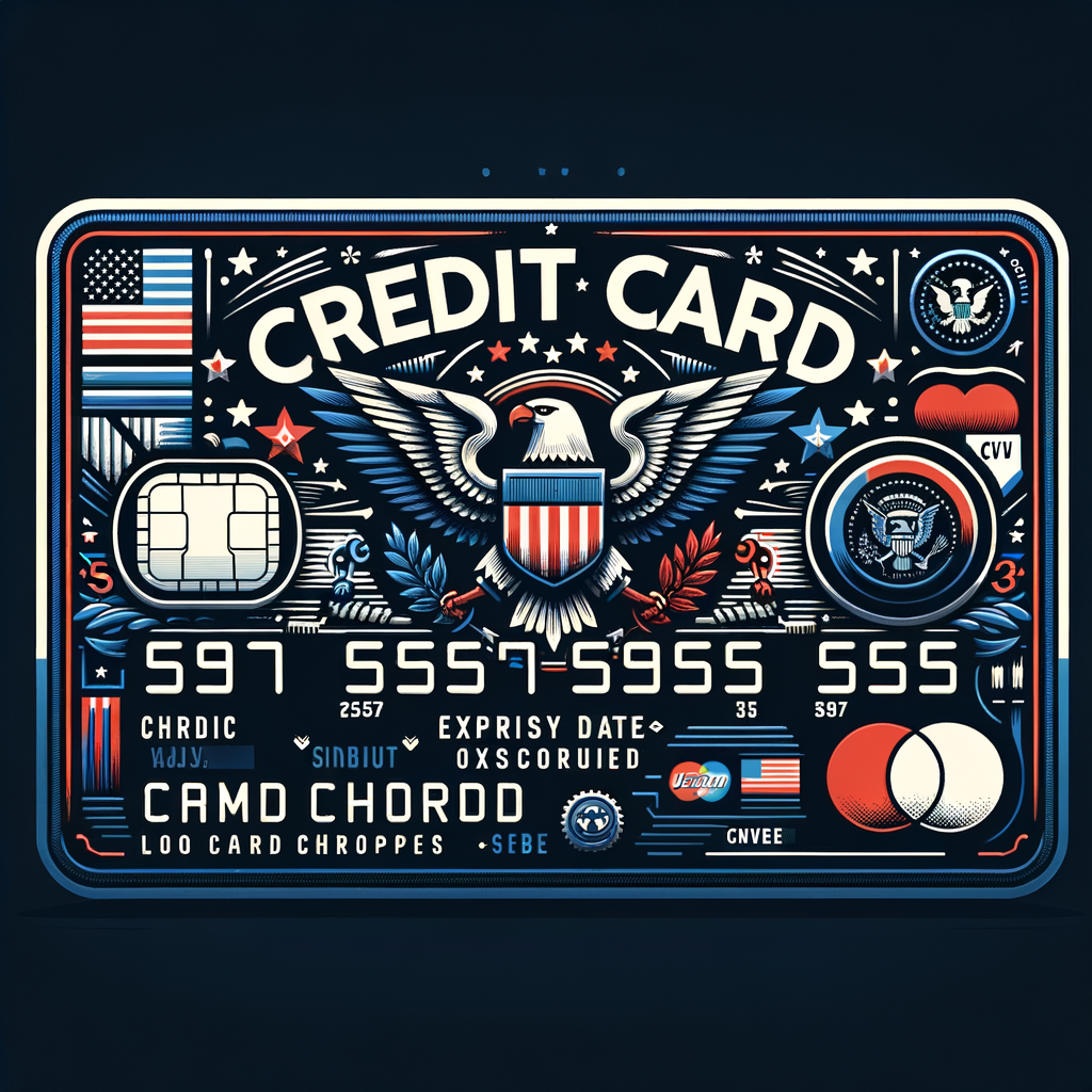 serious and patriotic uncropped design of a credit card