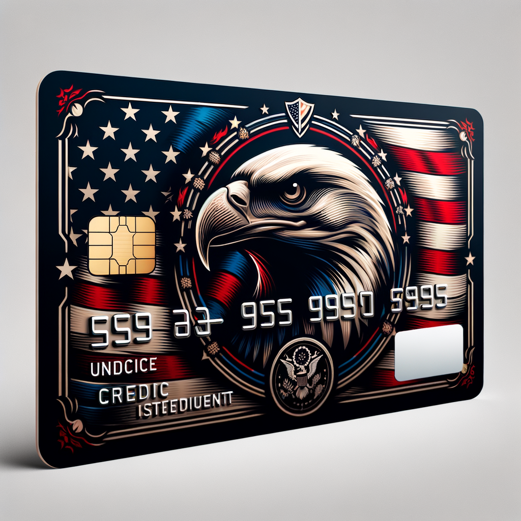 serious and patriotic uncropped design of a credit card