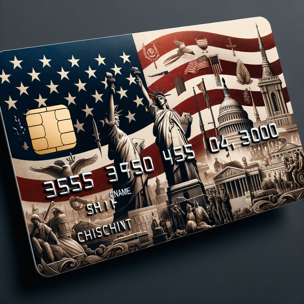 serious and patriotic uncropped design of a credit card