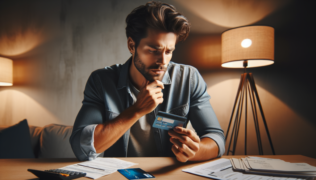 american person comparing credit cards